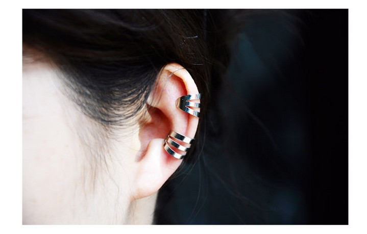 朋克风男女通用u型耳夹 耳骨夹无需耳洞三圈/单圈耳饰品批发