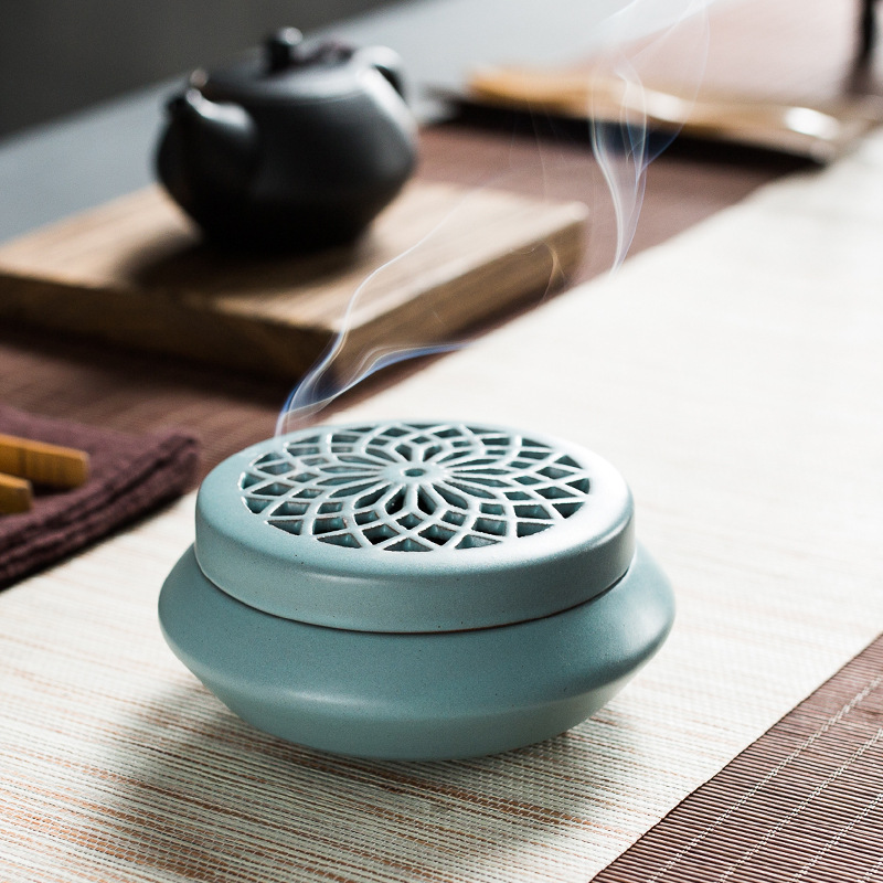 香炉陶瓷 檀香沉香塔香盘香炉家用茶道焚香炉室内供奉 香薰炉