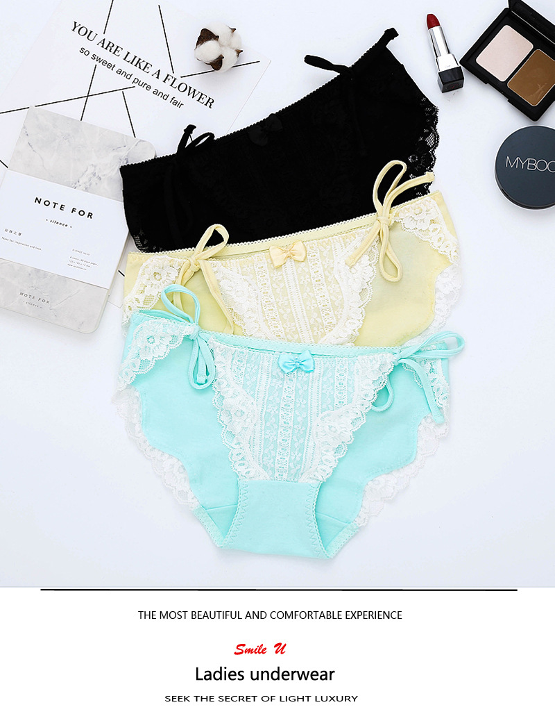 二次元少女绑带系带纯棉内裤-动漫周边内裤-性感诱惑内裤女日系