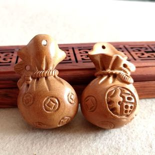 桃木貔貅桃核钥匙扣 葫芦钱袋挂件菩提子汽车钥匙扣福袋钱袋扣