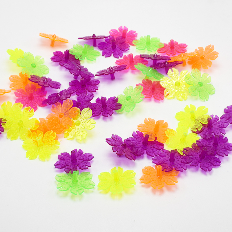 外贸热卖新品彩色雪花片积木陀螺玩具可做赠品装扭蛋玩具批发