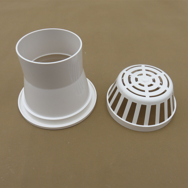 110pvc阳台天台加高塑料圆形地漏室外大排量防堵地漏圆形雨水斗