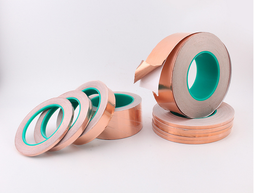 双导铜箔导电铜箔胶带 纯铜双面电耐氧胶纸通电胶屏蔽两面20米长