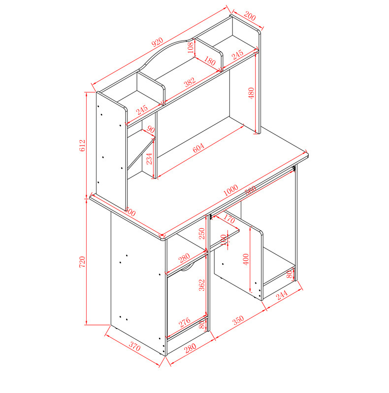 支持代发电脑桌简易台式书桌书架组合家用写字桌子简约现代写字台