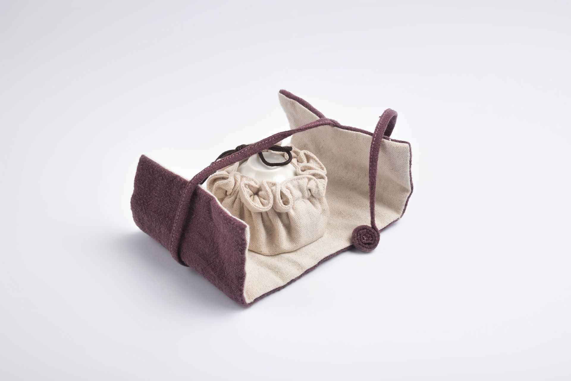 便携收纳袋棉麻功夫小茶杯袋品茗杯袋手工茶道布艺主人杯袋子