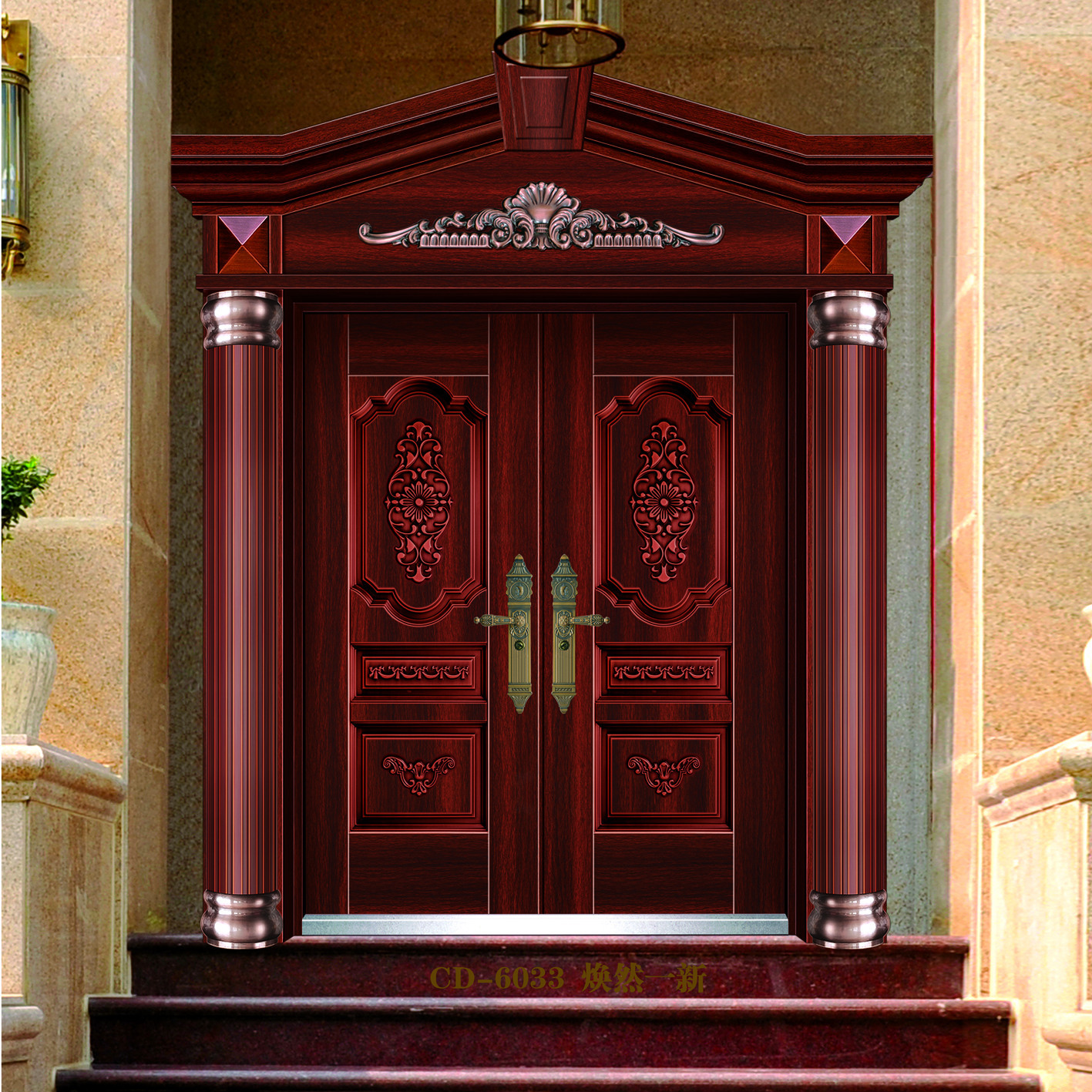 杭州厂家直销 彩色202不锈钢对开大门 高档别墅大门防盗门 可定制