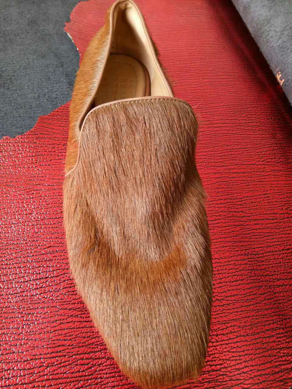 【海涛皮业*现货供应】黄牛皮棕色板栗色咖啡色纯色牛毛皮真皮