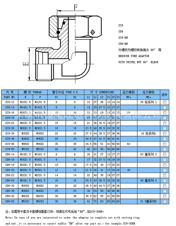 h型液压接头标准手册图片