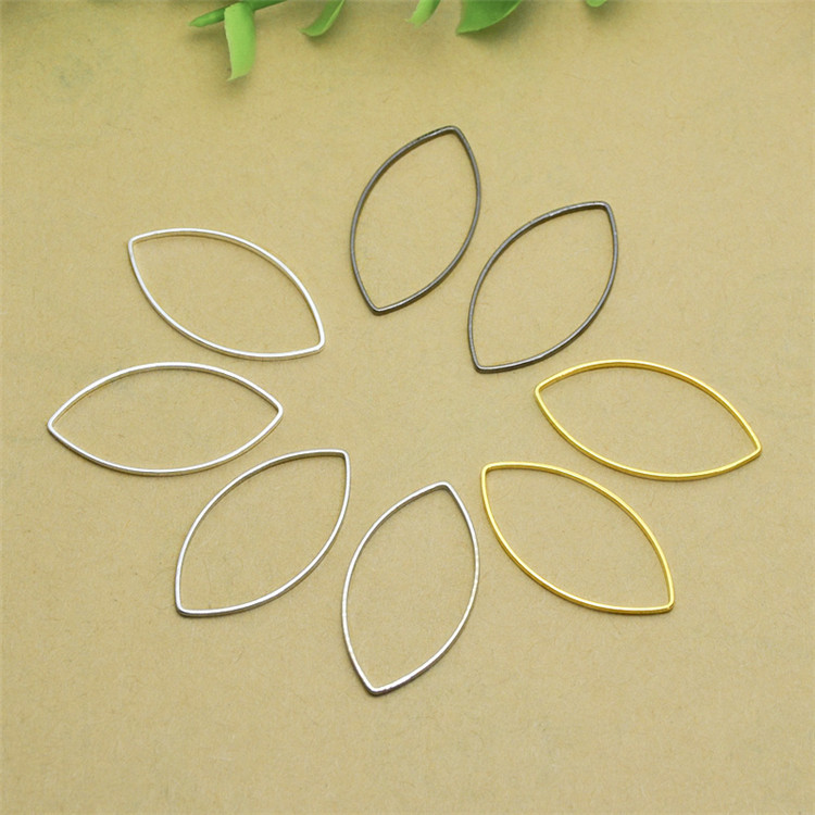 马眼柳叶圈 多尺寸 金色银色 diy饰品耳环手链挂件铜配件 可定制
