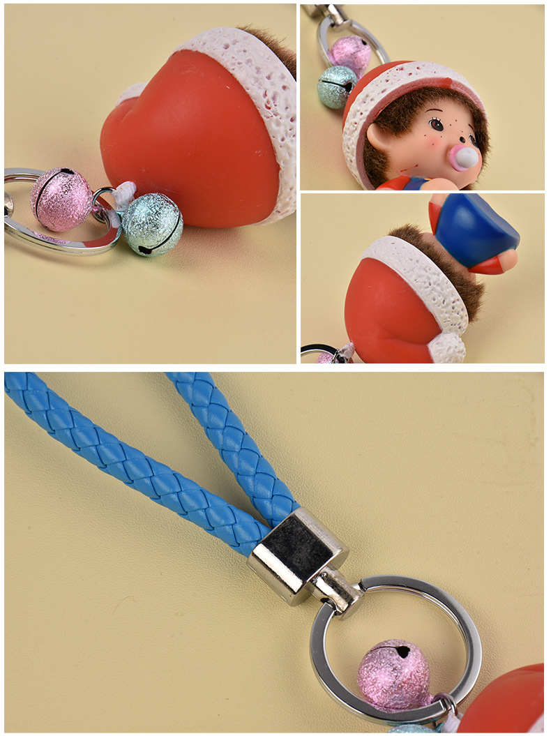 圣诞帽钥匙扣挂件 钥匙挂件 奇奇钥匙饰品 手机饰品挂件