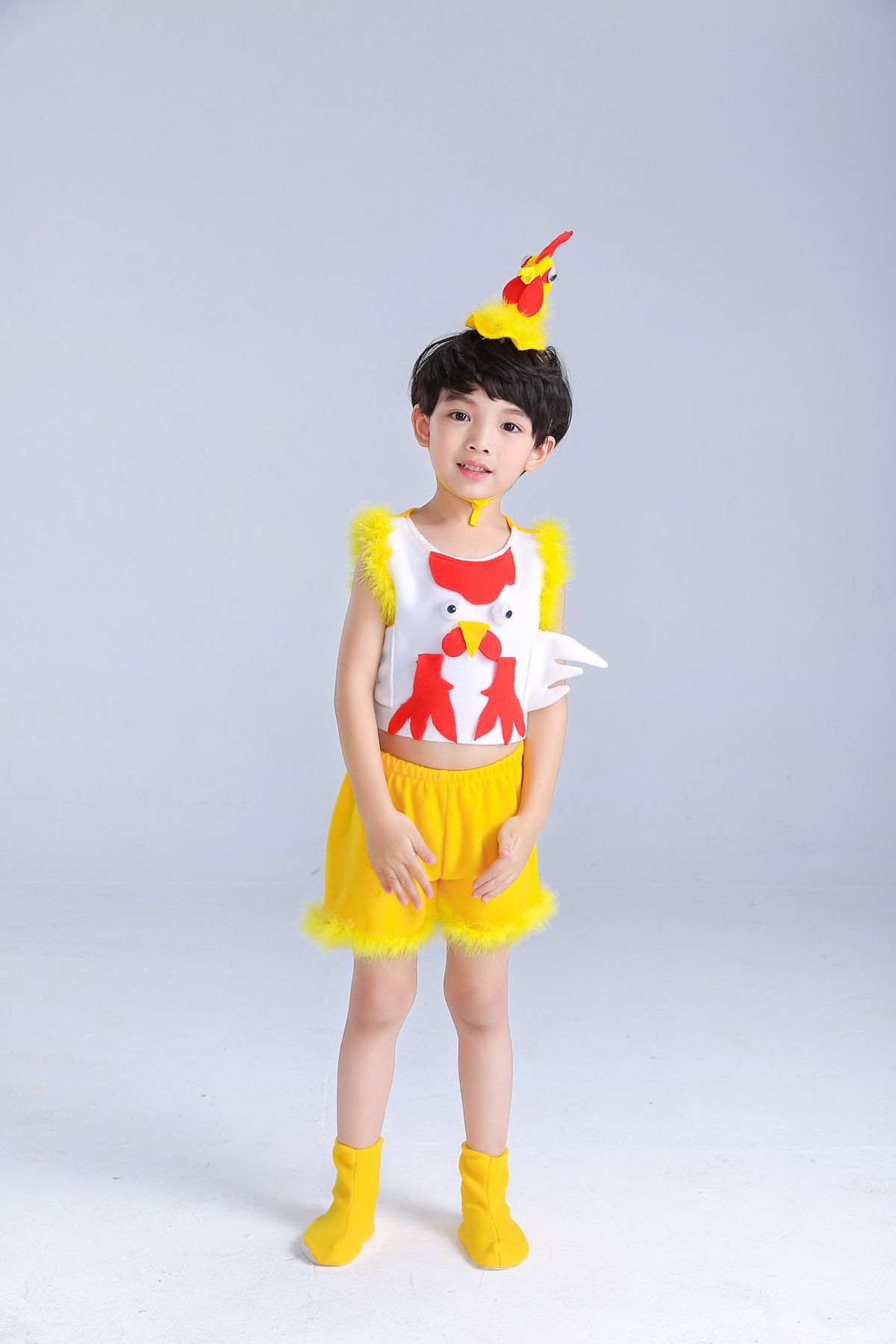 新款小鸡也疯狂演出服儿童动物舞蹈服小鸡造型服装幼儿表演服批发