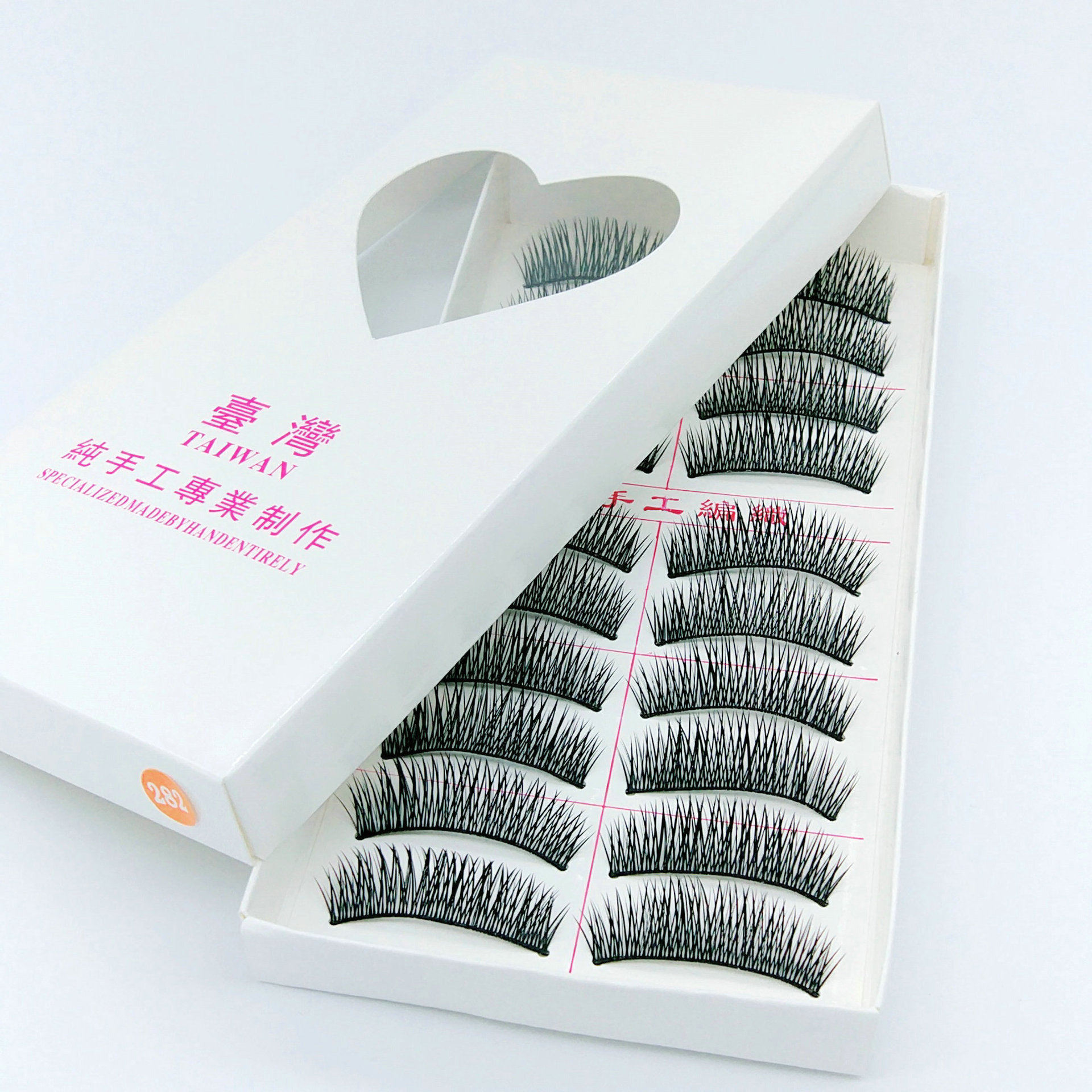 Taiwan Hard Stem False Eyelashes 282 Cross Encryption Long Black Stem False Eyelashes 10 Pairs Factory Wholesale