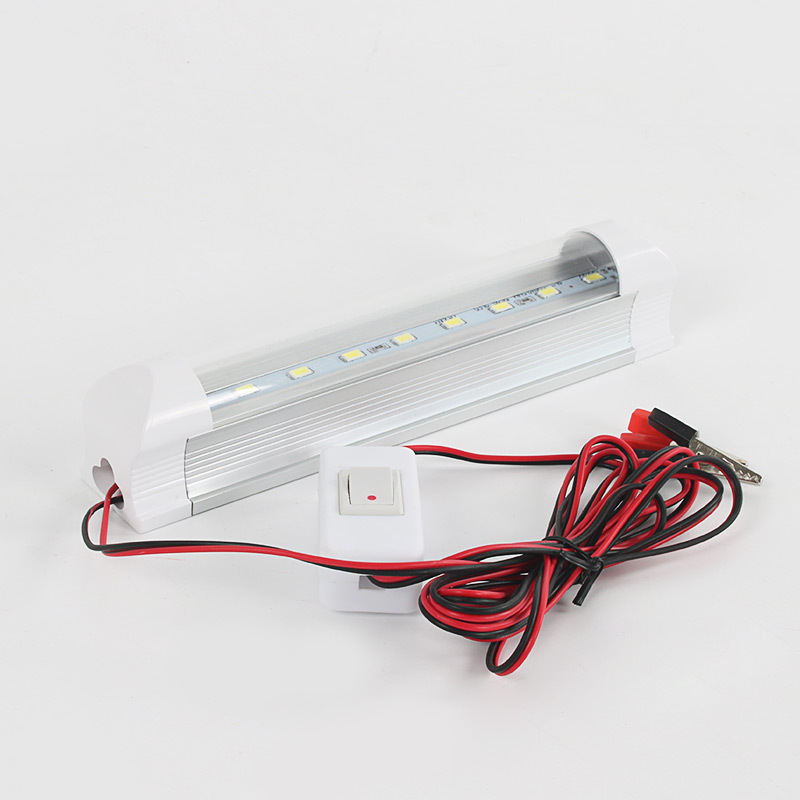 12V Low Voltage LED Tube with Clamp T8 Integrated Fluorescent Lamp Tube Aluminum Milk White Transparent Emergency Tube