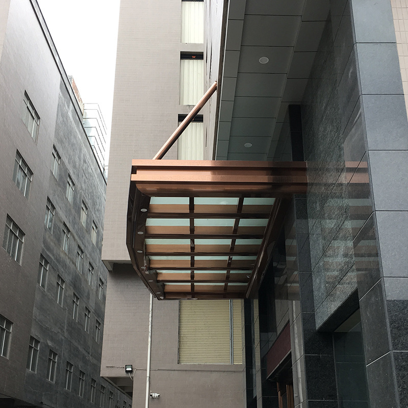 雨篷 钢结构玻璃雨棚轻钢玻璃雨棚钢化玻璃雨棚户外夹胶玻 批发