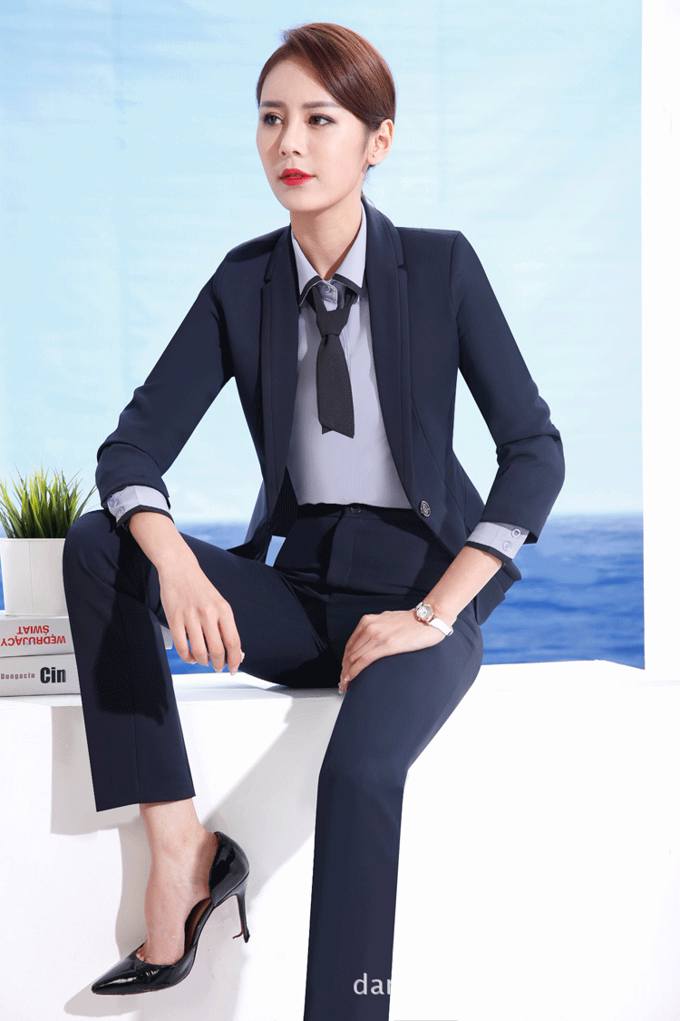 工作服套装幼儿园教师服2018秋季新款职业女裤长袖面试正装三件套