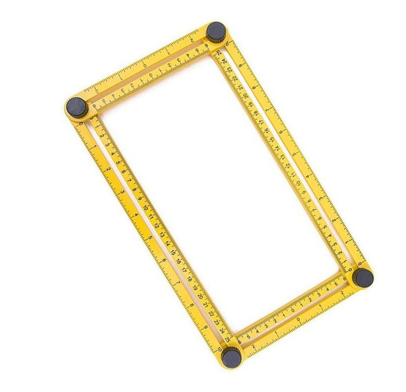 abs 塑料活动四折尺 公英制刻度多功能测量角尺