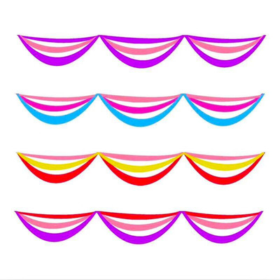 大号圣诞节彩色波浪旗 情人节吊顶装饰彩带 节日酒店商场挂旗吊旗