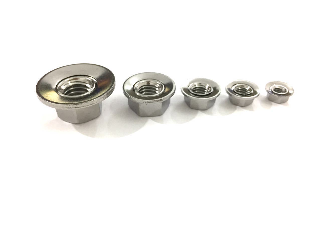 厂家生产高品质铝合金尼龙防松螺帽法兰螺帽止松止退六角螺母