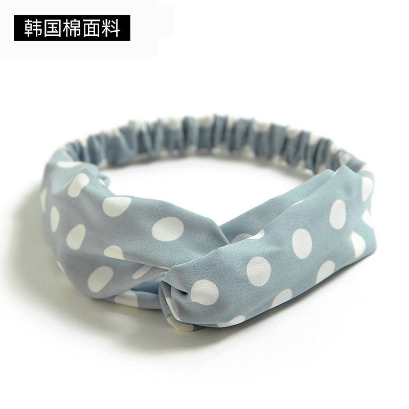 South Korea Dongdaemun Cross Tight Hair Band Polka Dot Fresh Korean Style Polka Dot Wide Edge Headband Minimalistic Headdress Female Hair