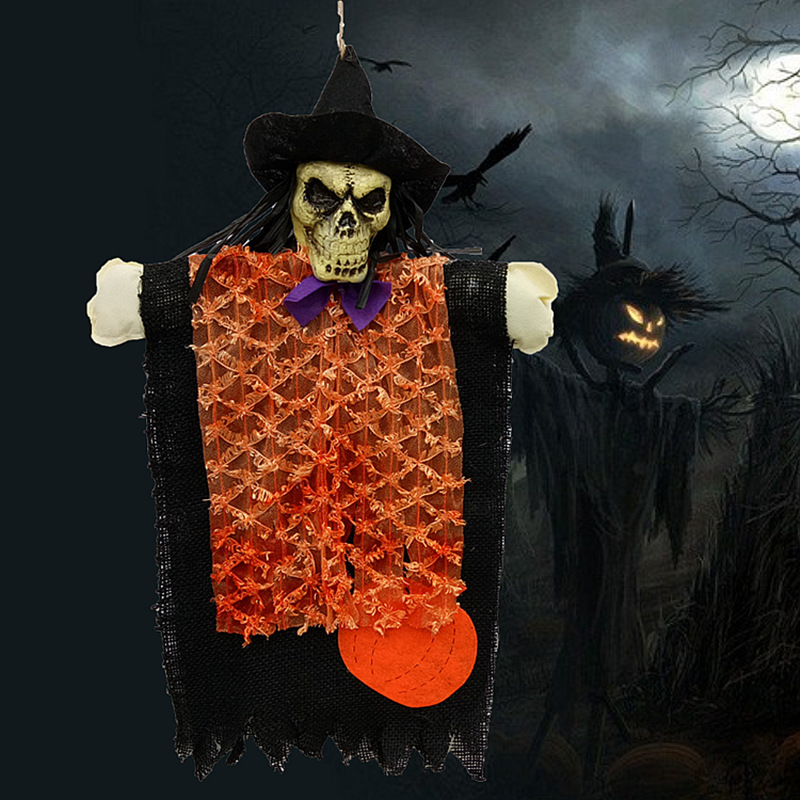 万圣节鬼节鬼屋ktv酒吧装饰品用品道具立体幽灵骷髅头吊饰挂饰