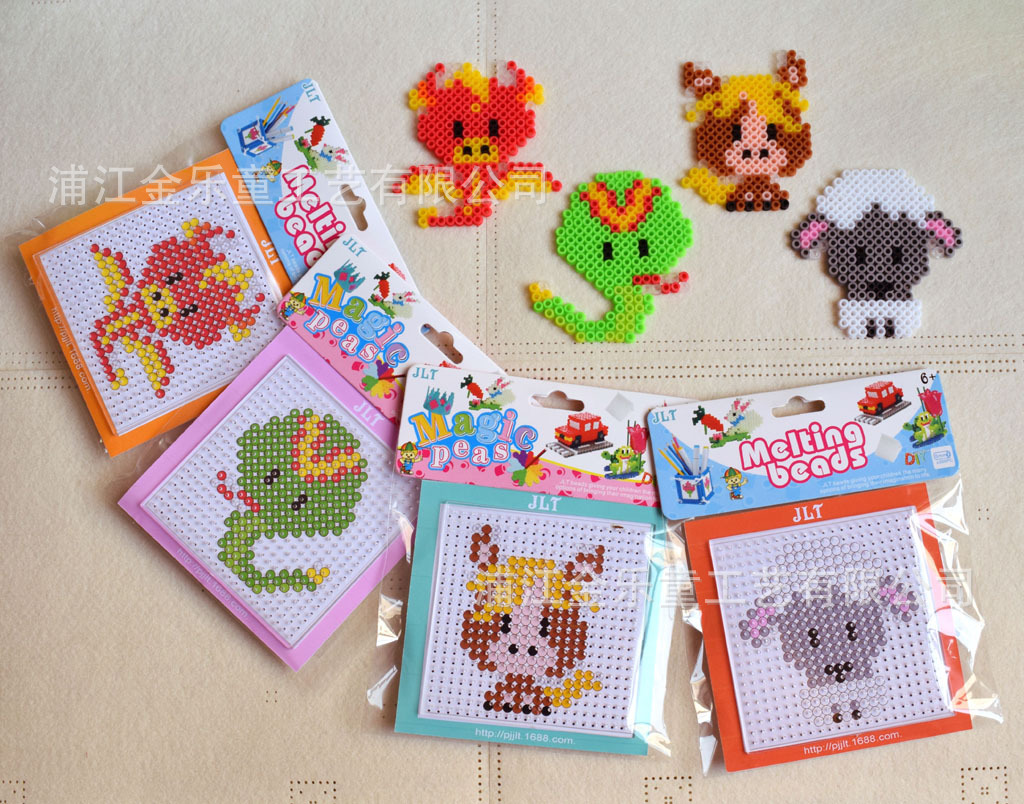 儿童益智玩具拼豆套装新品5mm手工diy拼图批发现货中号简装12生肖