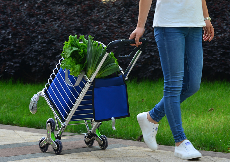 夏日购物车超市买菜车小拉车可折叠爬楼便携手拉车铝合金家用拖.