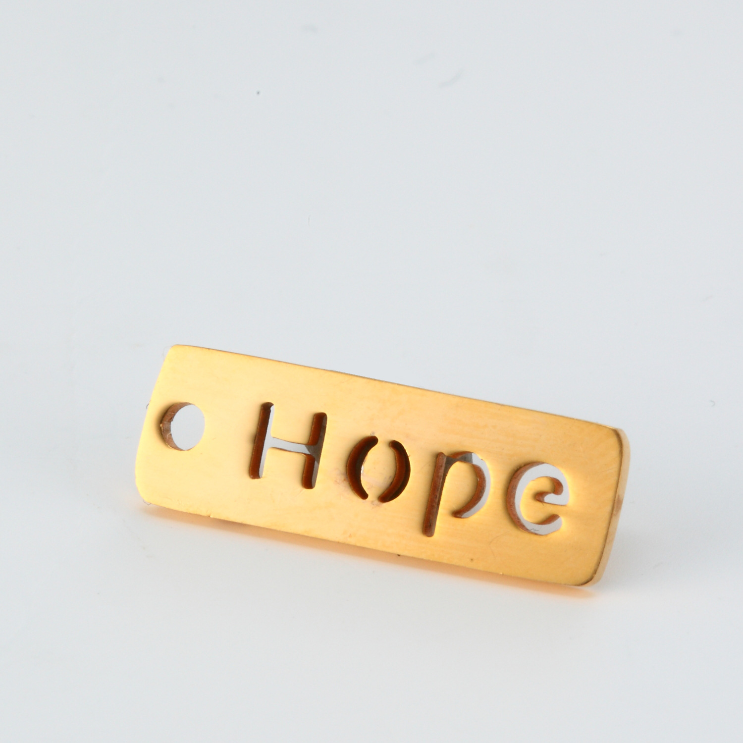 diy不锈钢配件 镂空 hope 小吊坠 金色 玫瑰金 8*24mm