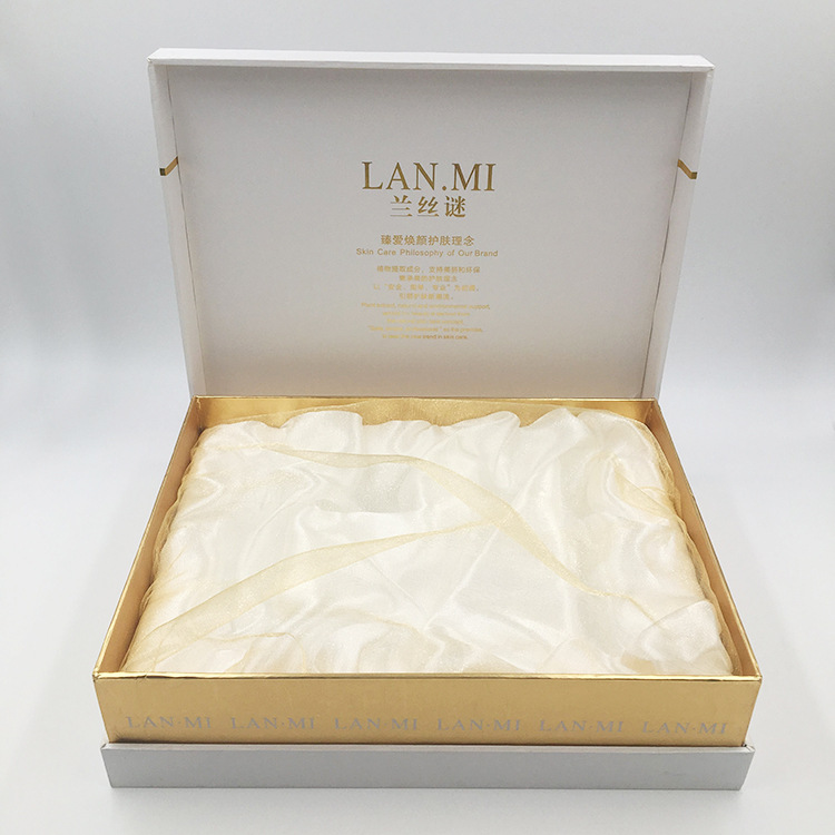 厂家定做天地盖包装盒高档绸布化妆品套盒翻盖精油连体盒精美礼盒