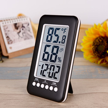 居家创意闹钟 外贸货源温湿度计 厂家批发LCD电子钟座钟定制代理