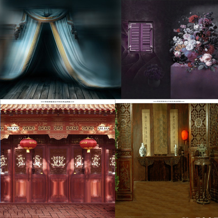 复古个性墙布怀旧涂画大尺寸壁画主播抽象壁纸古装摄影背景布墙纸