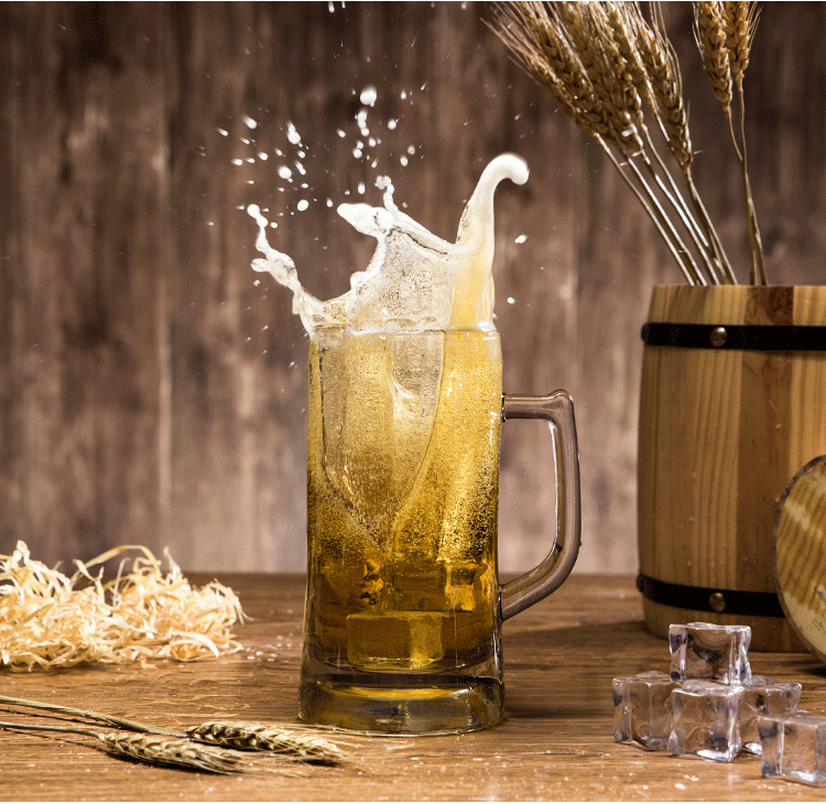 ocean进口家用带把加厚大号啤酒杯果汁杯创意扎啤杯子创意啤酒杯