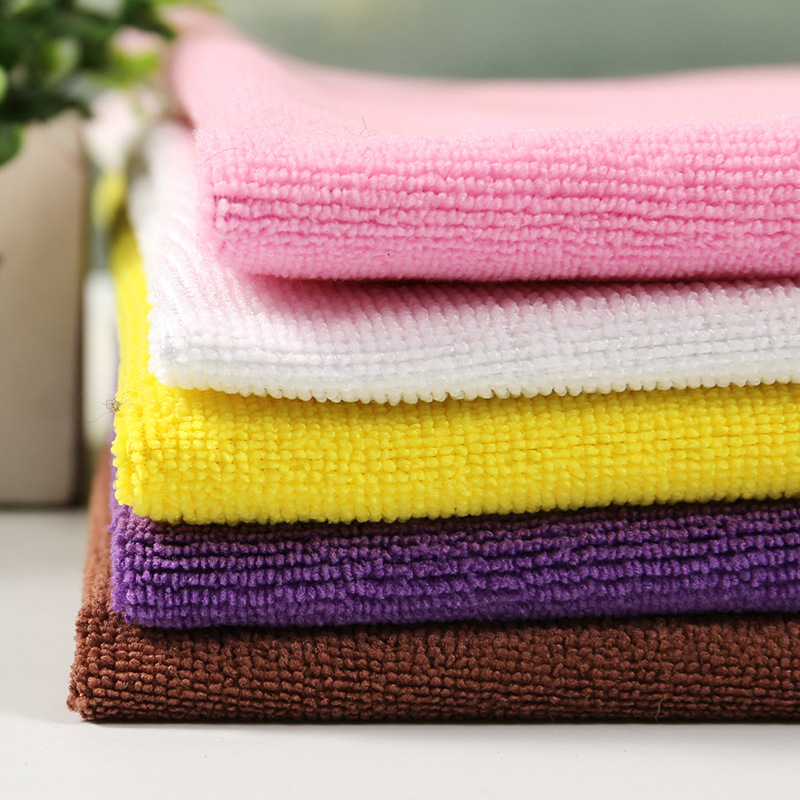 Factory Direct Sales Combed Fiber Towel Cloth Fabric Warp Knitted Absorbent Polyester and Nylon Composite Towel Bath Towel Luggage Towel Material