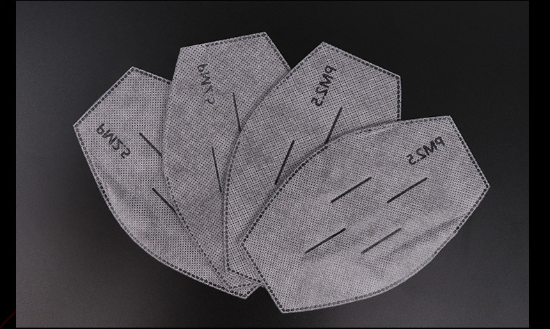 成人小孩防雾霾活性炭口罩滤片 pm2.5防粉尘4层活性炭过滤片批发