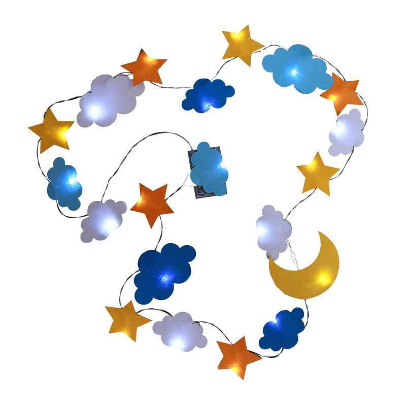 led节日小彩灯圣诞节婚礼party橱窗布置挂饰灯云朵星星月亮装饰灯