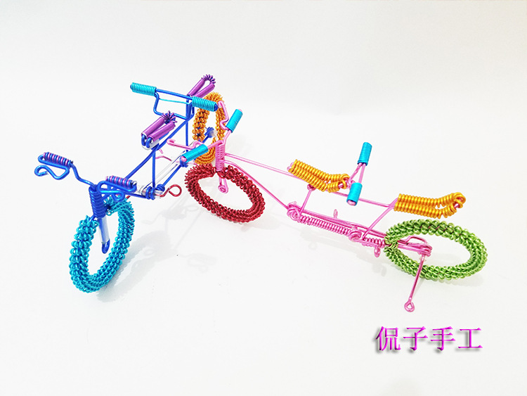 (花轮混色双人车)批发彩色铝线送礼单车批发凤凰孔雀教程