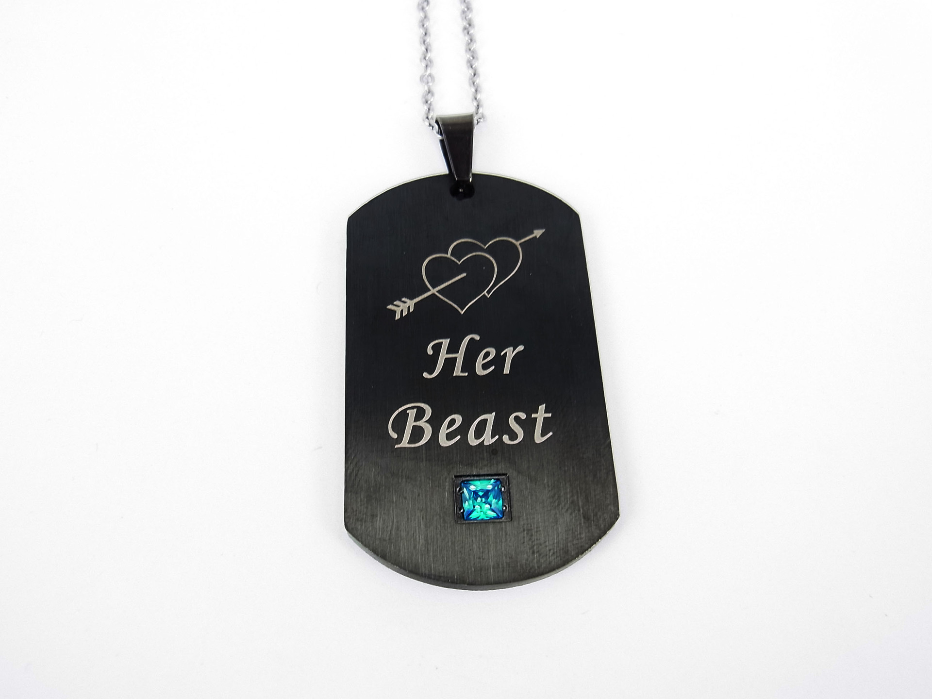 美女与野兽项链女 her beast his beauty吊牌 一箭穿心情侣吊坠