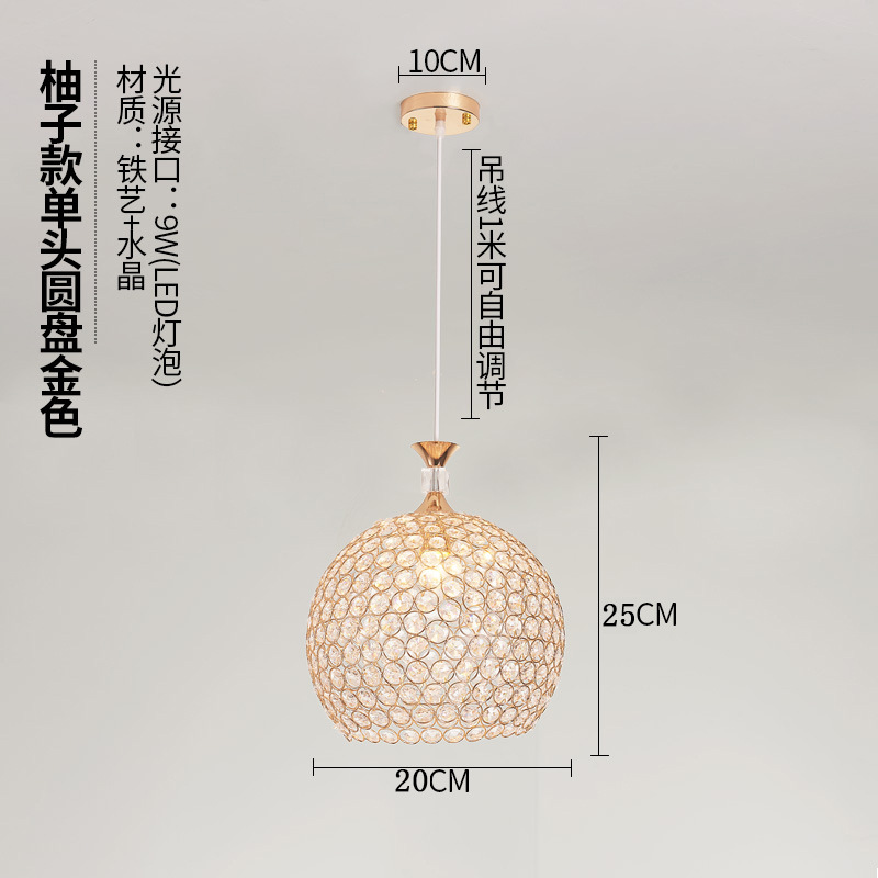 Dining-Room Lamp Chandelier Three-Head Led Modern Minimalist Bar Bedroom Single-Head Creative Personality Dining Room Crystal Dining Chandelier