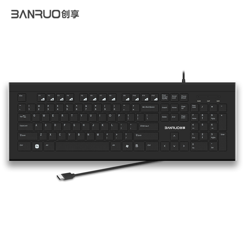 创享type-c接口键盘 新款手机平板电脑专用 usb有线键盘