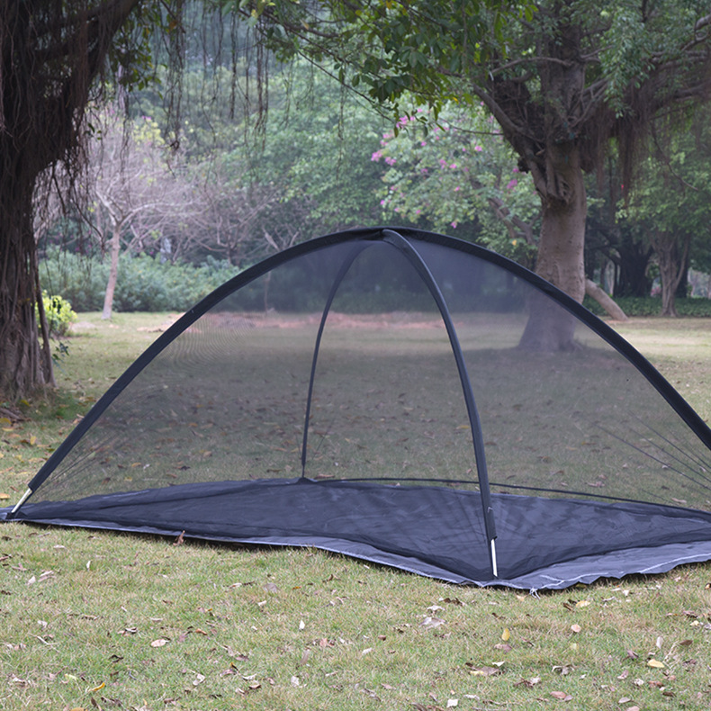 户外露营蚊帐篷蚊帐免安装单人纤维杆旅游纱帐池塘帐篷花园罩