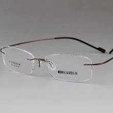 厂家批发新款高档男女通用超轻B钛无框架钻石切边无框近视眼镜架