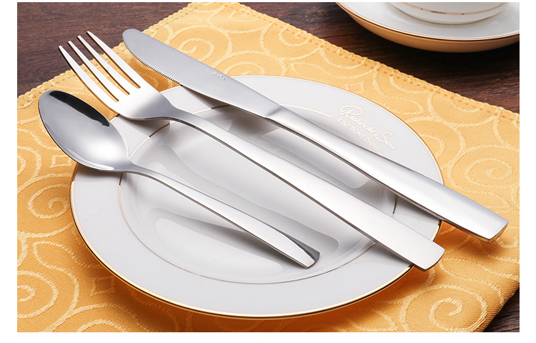 410不锈钢餐具牛排刀新颖四齿叉加厚耐用意面搅拌勺厂家批发