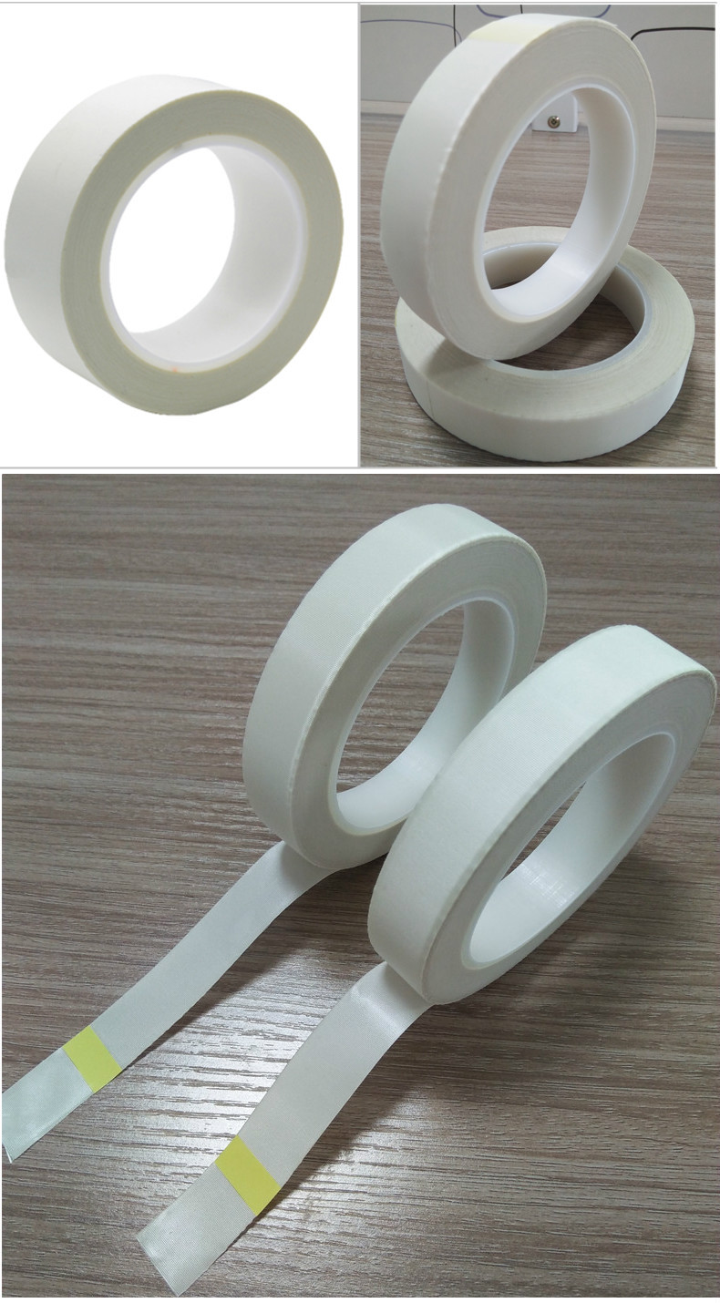白色玻璃布胶带 耐280度高温绝缘玻纤布单面胶 喷砂阻燃特氟龙胶