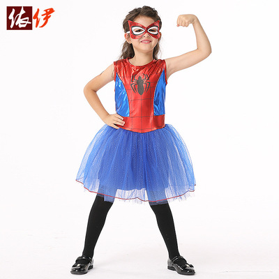 万圣节儿童蜘蛛服装 女童cosplay动漫服装扮演蜘蛛服
