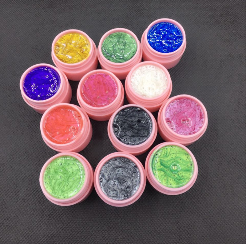 美甲珠光胶 彩胶 液体uv珠光胶 珠光胶实色 12色珠光胶