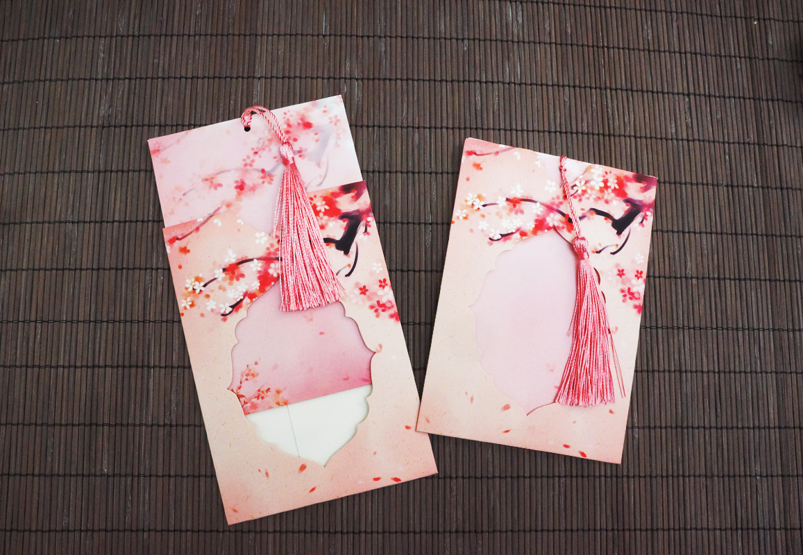 古风唯美缕空卡片抽拉式邀请卡贺卡中国风节日卡片赠品卡小卡片