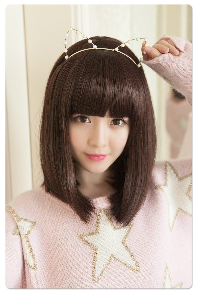 假发女士短发头发短直发bobo头短发齐刘海梨花头化纤假发套学生发