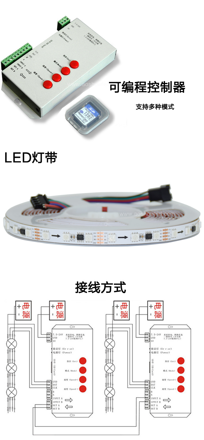 三线跑马灯接线图图片