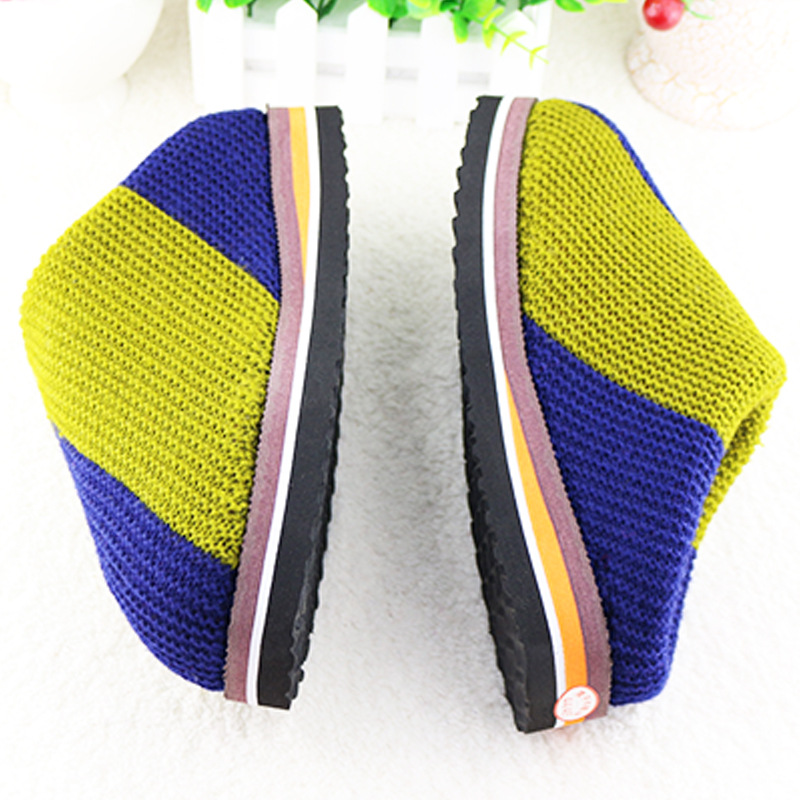 三角形毛线拖鞋三角拖加厚海绵手工毛线鞋鞋冬天毛线棉鞋花型棉拖