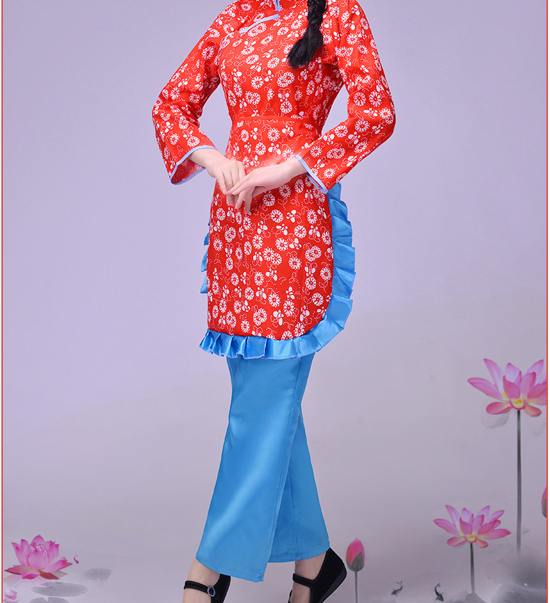 成人舞台话剧村姑演出服装 农村妇女采茶女老太太小品喜儿表演服