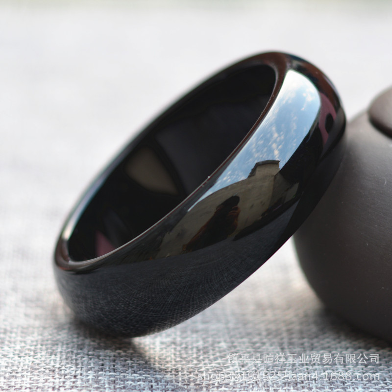 批发黑色玛瑙手镯 加宽加厚镯子女人玉饰品饰送长辈礼品